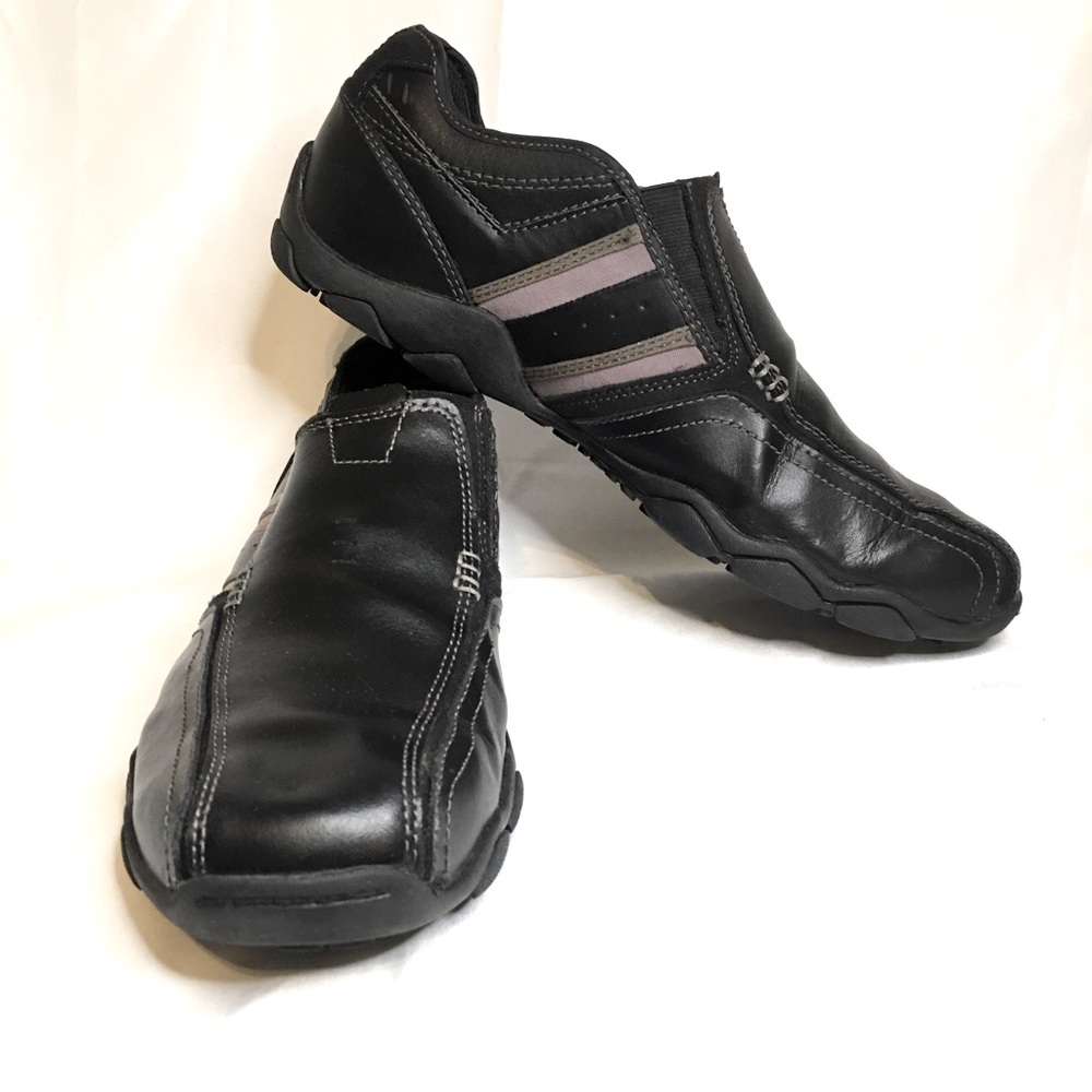 Men's Sketcher's Leather Black Loafer Diameter Zinroy Slip-on Non-Slip SIZE 12